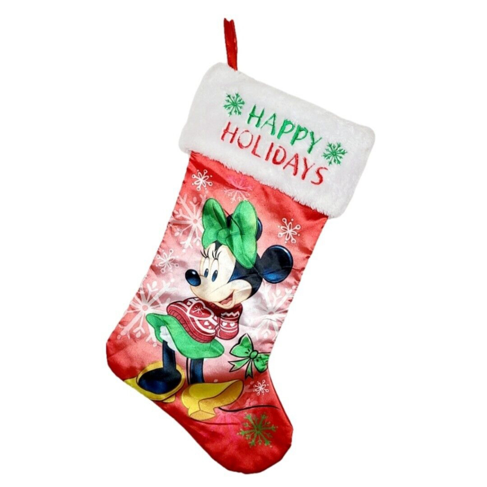 Disney Minnie Mouse Red Satin Christmas Holiday Stocking